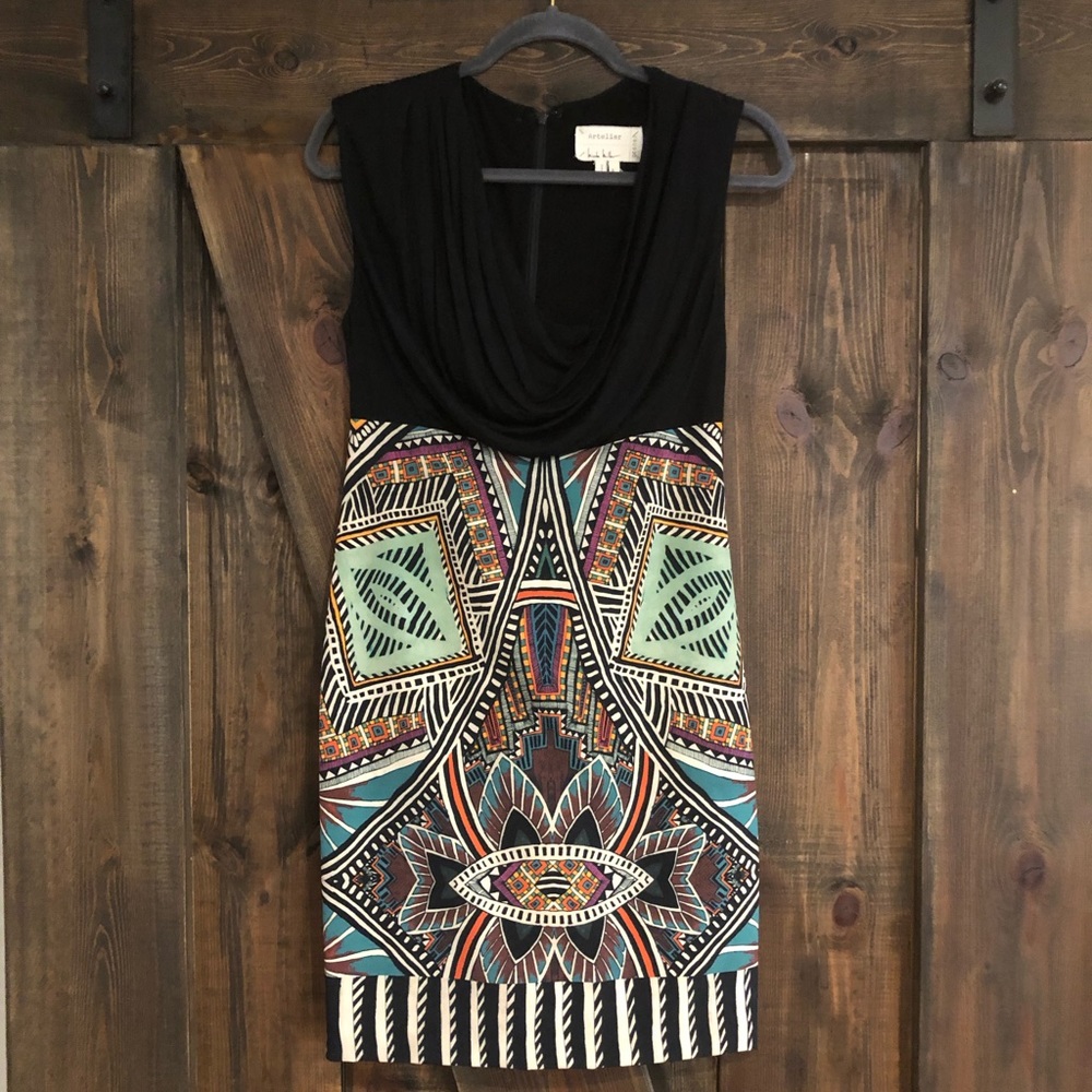 Nicole Miller cowl neck dress sz 6